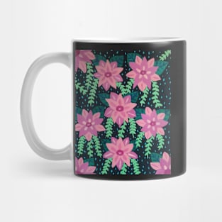 Colorful Floral on Black Background Mug